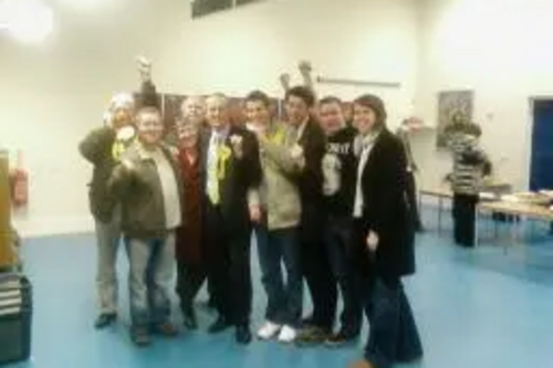 Celebrations at the Pilrims Hatch by-election