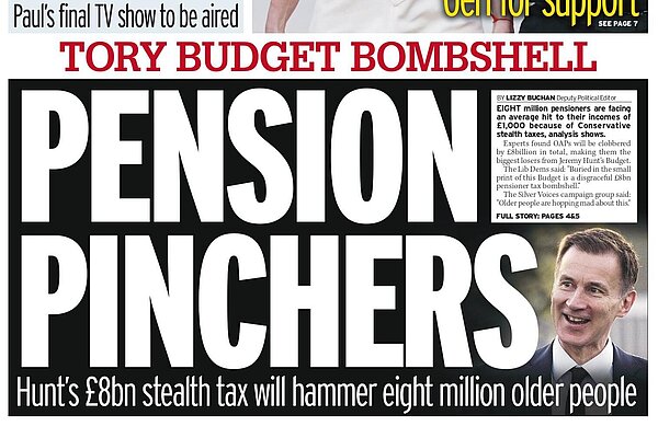 Pension Pinchers (Full Page crop) - Daily Mirror