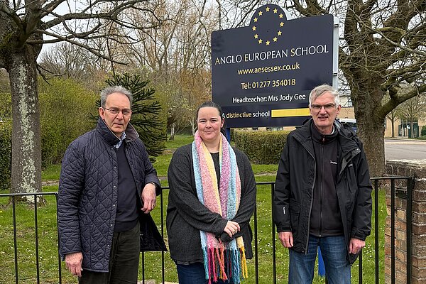 Hugh, Louise and Darryl outside Anglo European